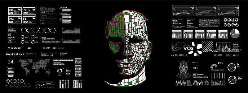 全息人头中的AI系统图片素材