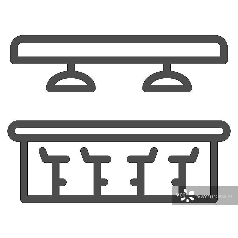 酒保日概念吧台线性图标图片素材