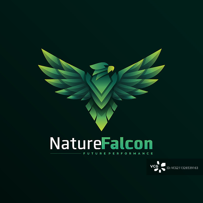 自然猎鹰渐变彩色风格logo图片素材