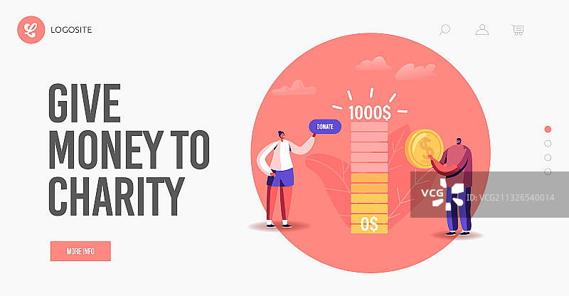 慈善捐助着陆页模板图片素材