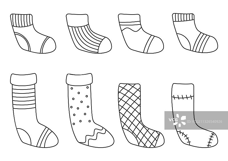 舒适的冬季圣诞袜子套装图片素材