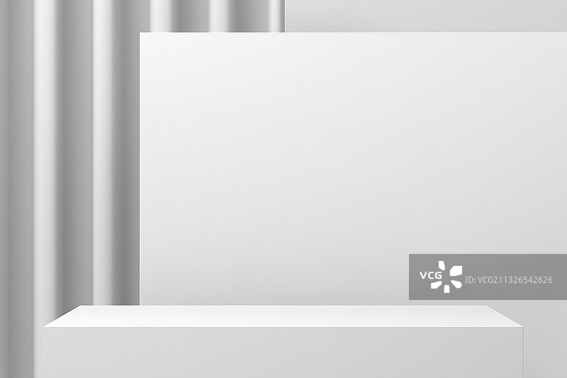 白色简约立体空间背景图片素材