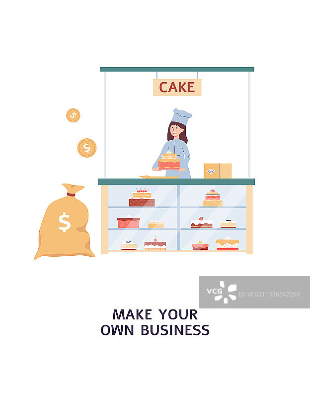 小型企业励志卡片或海报图片素材