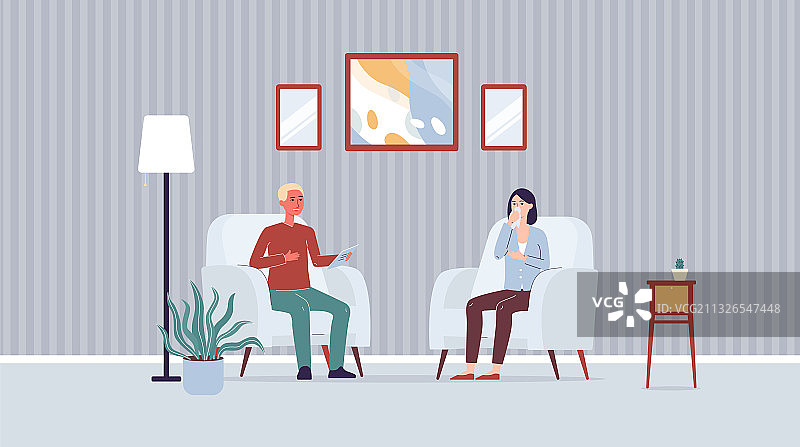 扁平风年轻女病人图片素材