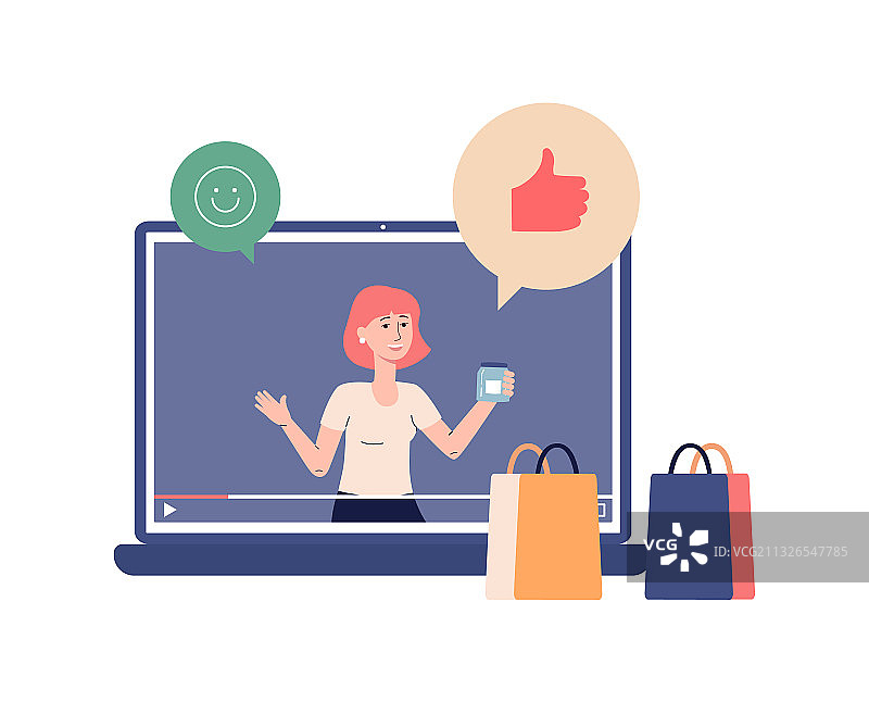 扁平视频购物图片素材