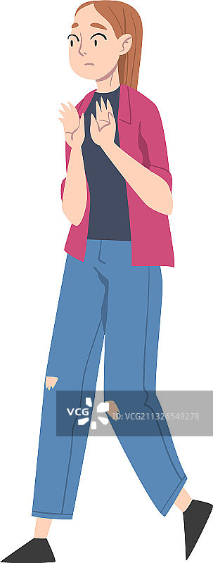 年轻女子做出拒绝的手势图片素材