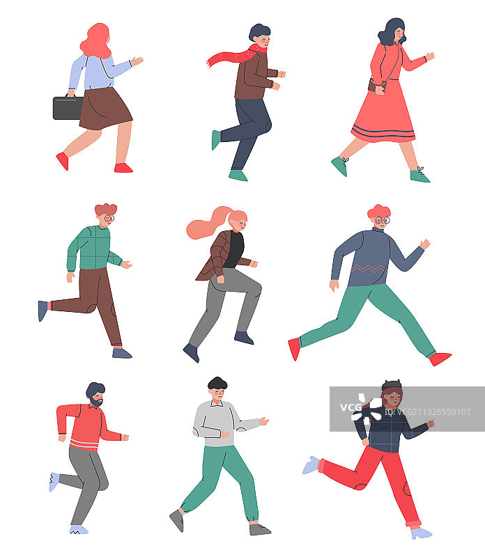 奔跑和前进的人物图片素材