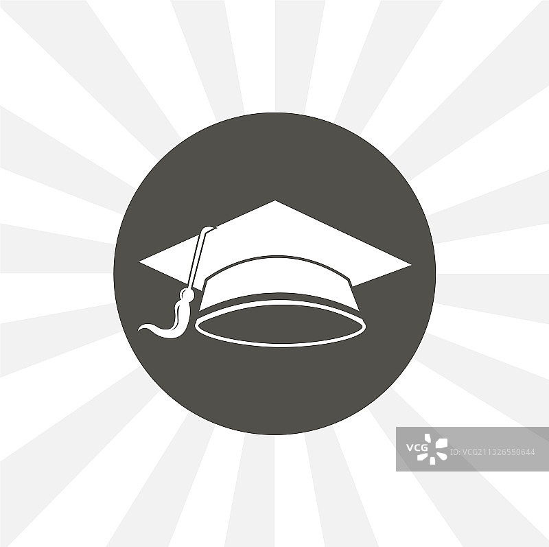 毕业帽独立图标教育设计图片素材
