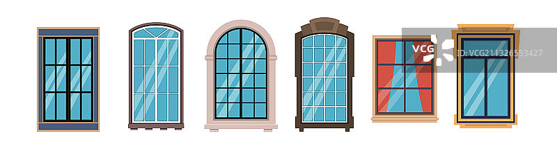 木制和塑料窗框（办公室、家居）图片素材