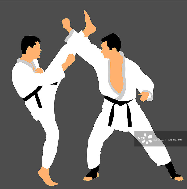 穿和服的空手道男人战士图片素材