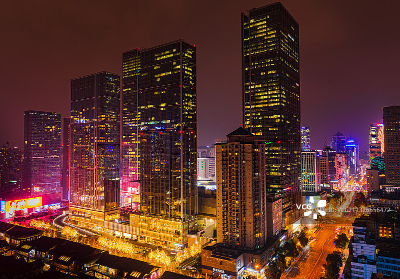 成都IFS夜景图片素材