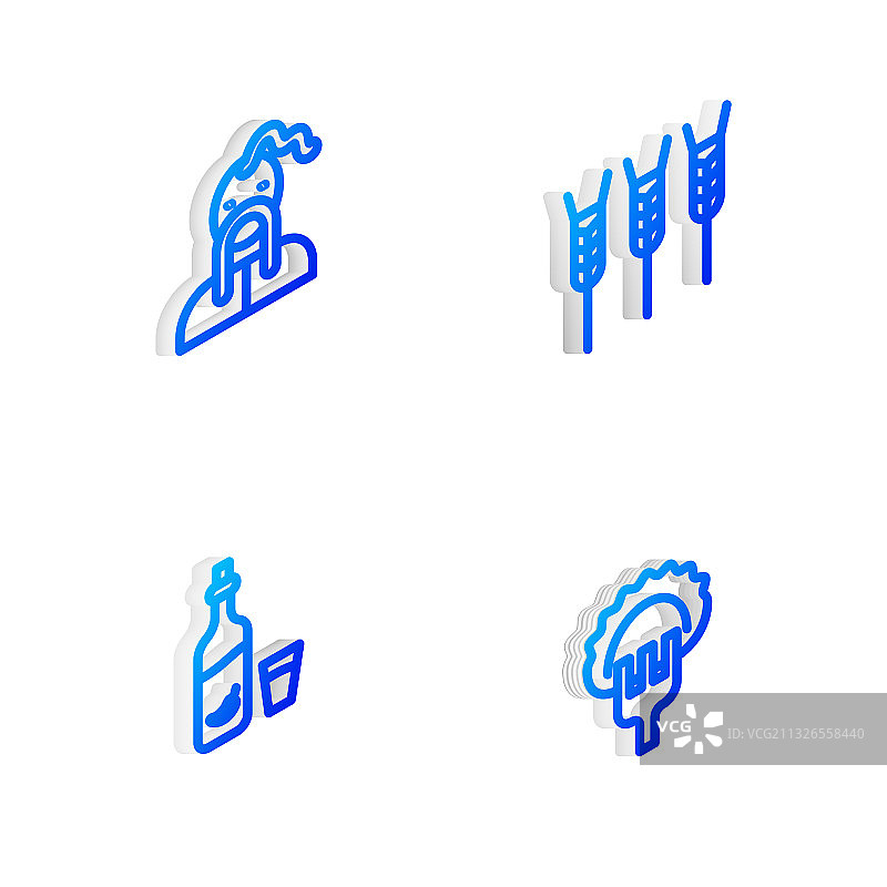 2.5D小麦乌克兰哥萨克伏特加酒套装图片素材