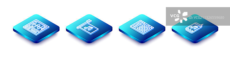 2.5D等距线条：示波器音乐节图片素材