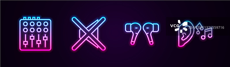 调音台扬声器静音空气线性图标图片素材