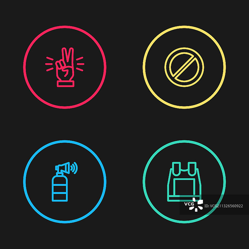 喇叭防弹背心手枪线条图标图片素材