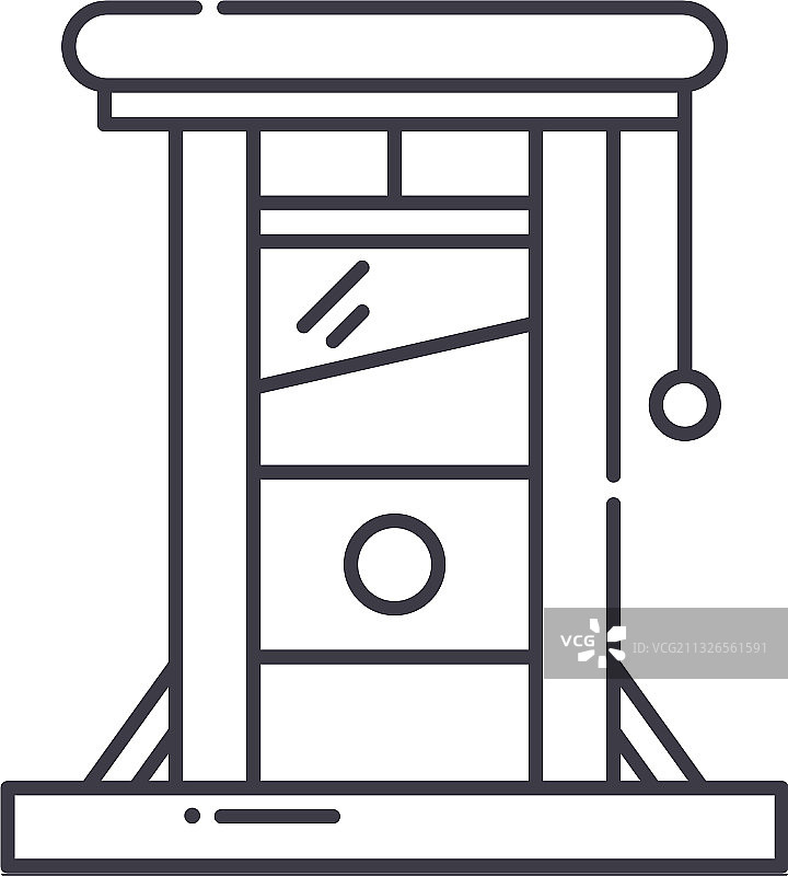 断头台线性图标图片素材