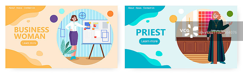 商务女人做演示并指向前方图片素材