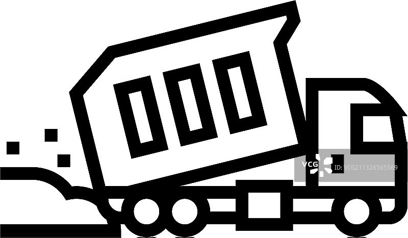 卡车倾倒建筑材料线条图标图片素材