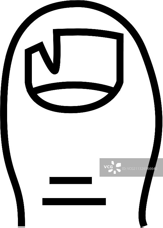 指甲开裂疾病线性图标图片素材