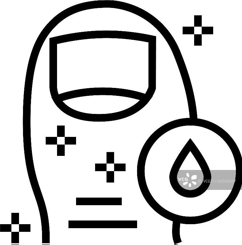 健康的清洁脚趾甲卫生线条图标图片素材