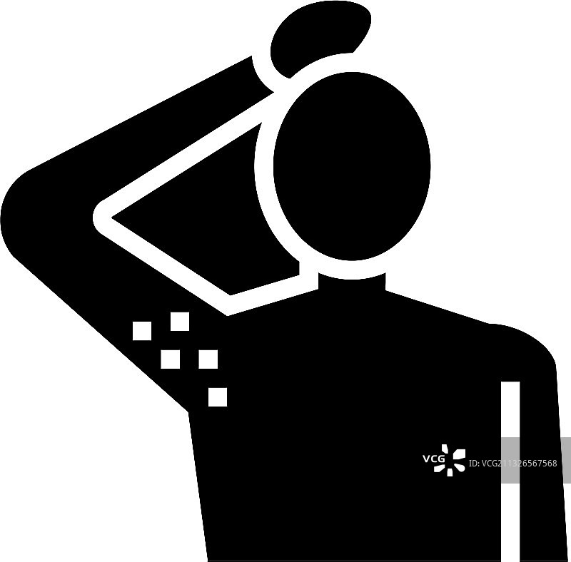 腋下毛发激光去除字形图标图片素材