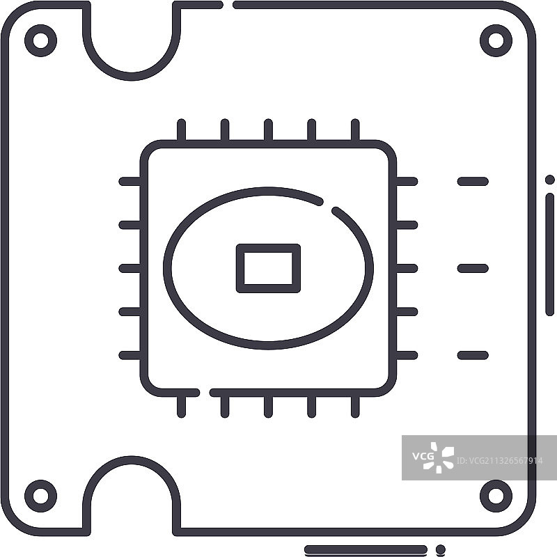 IC电压插座线性隔离图标图片素材