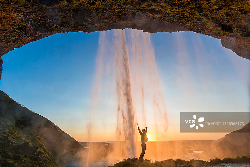 塞里雅兰瀑布，冰岛图片素材