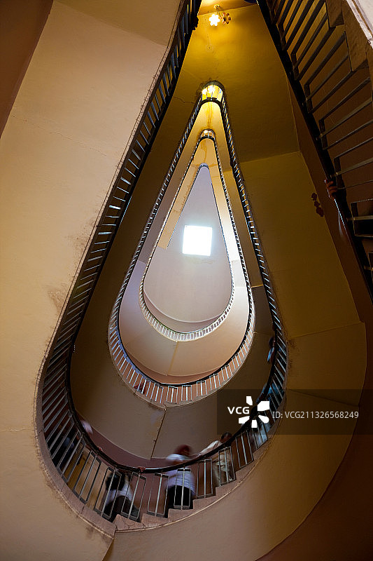 印度梅黑兰格尔堡螺旋楼梯仰视图片素材