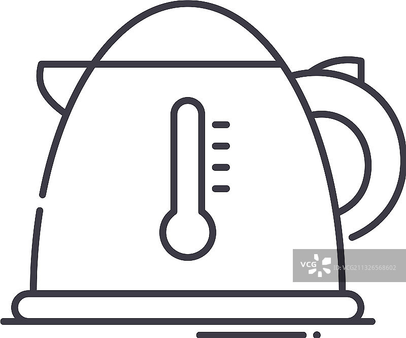 线性隔热壶图标图片素材