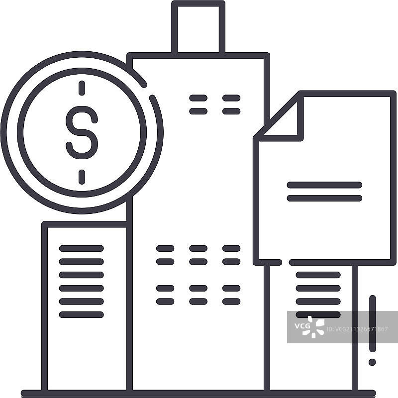 政府债券线性隔离图标图片素材