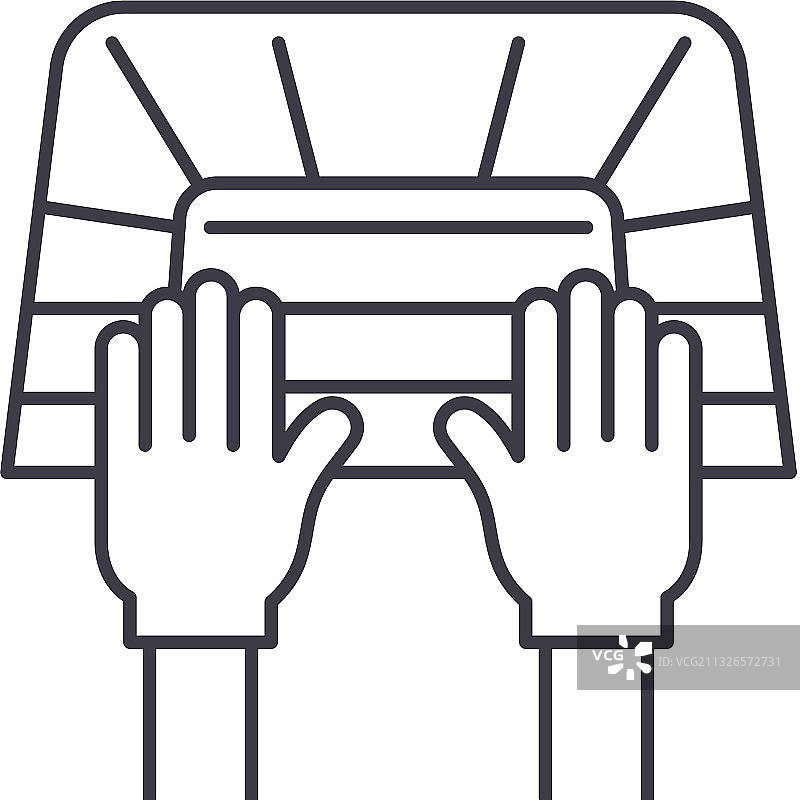 手套目标线性隔离图标图片素材