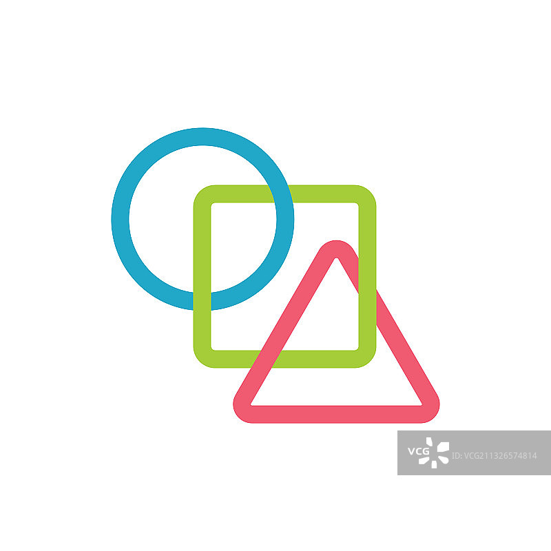 链接彩色形状儿童教育简约logo图片素材