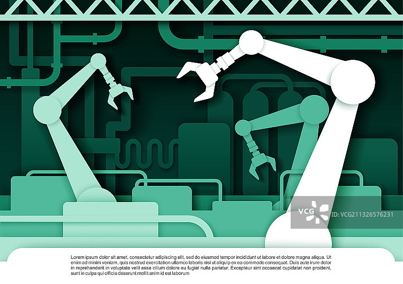 带机器人的自动生产输送带图片素材