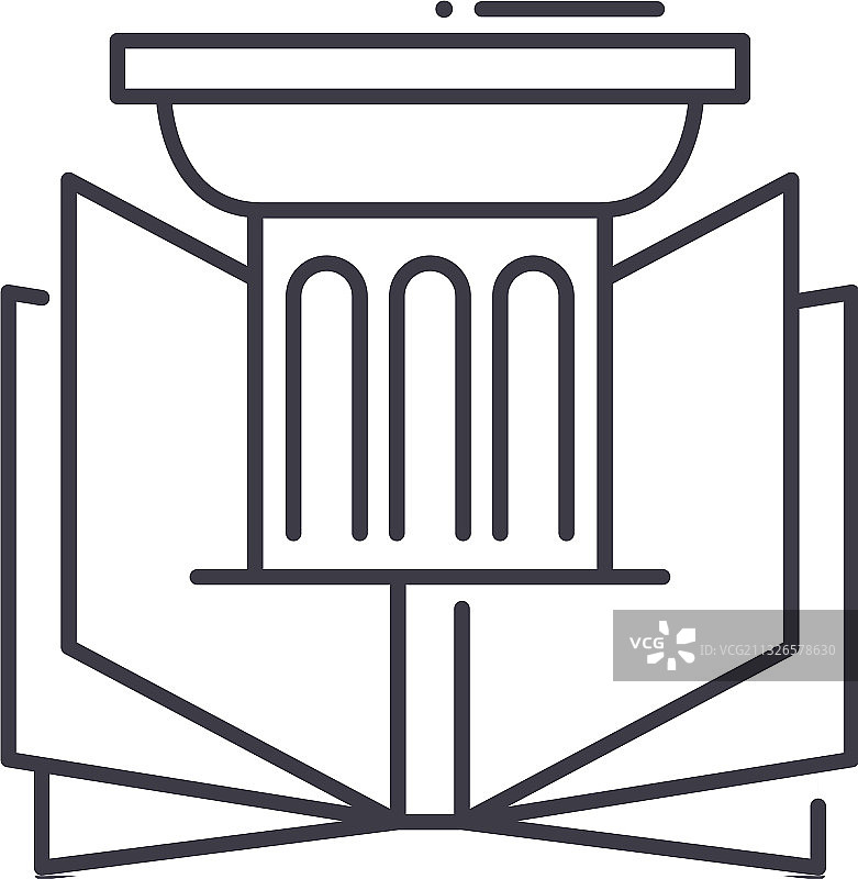 历史图标线性隔离细线图片素材