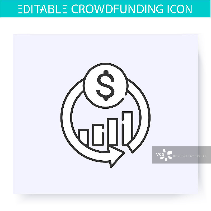 投资回报率线性图标图片素材