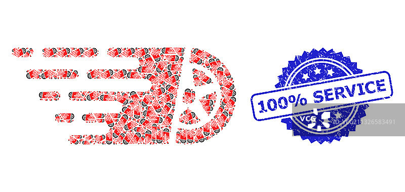 100%服务保证印章和递归图片素材