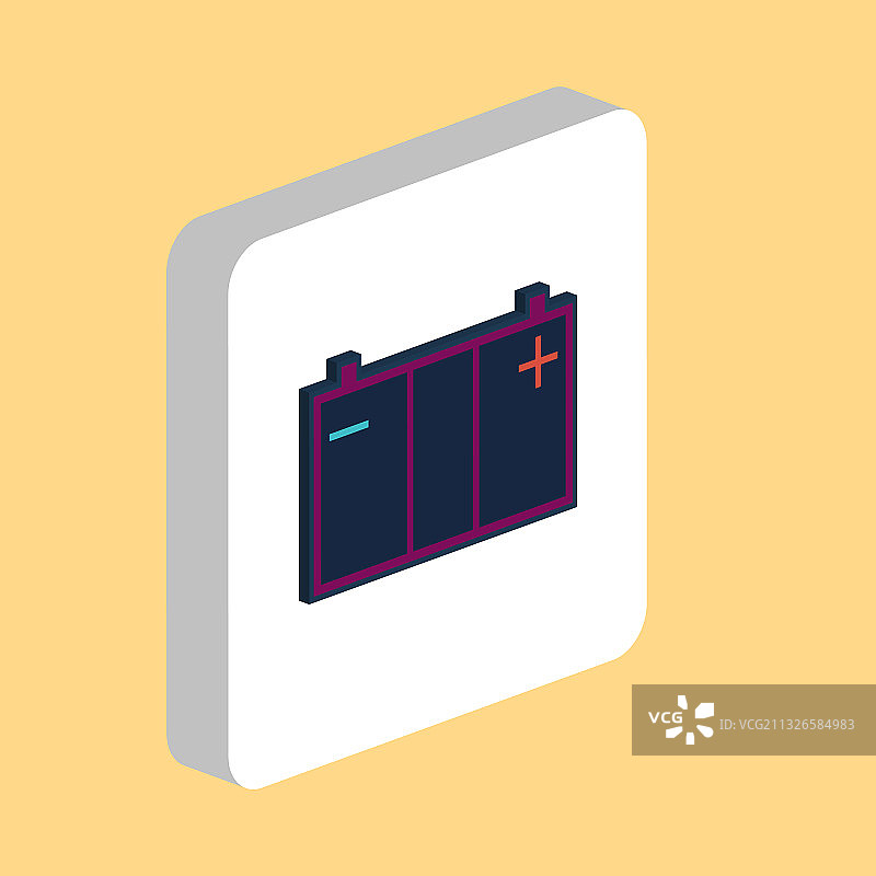 汽车电池简约图标设计模板图片素材