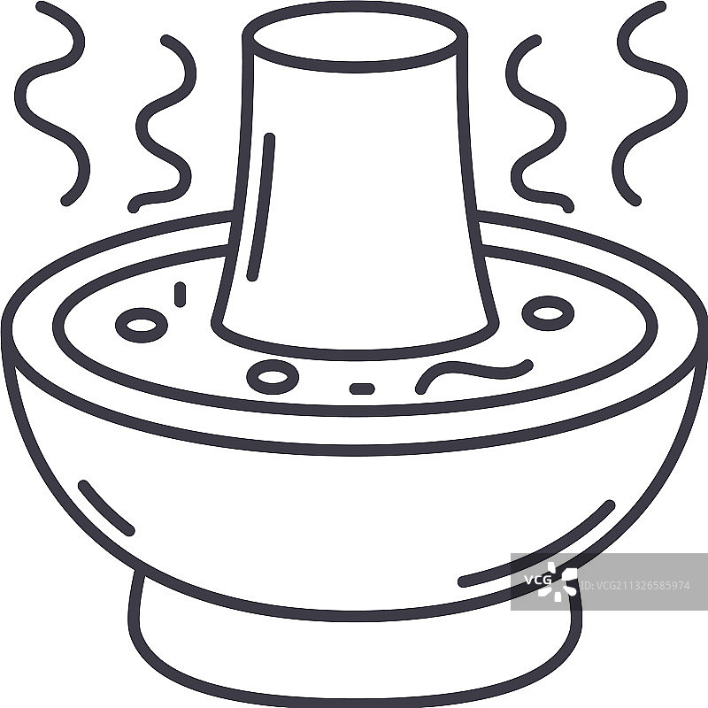 火锅图标线性孤立薄图片素材