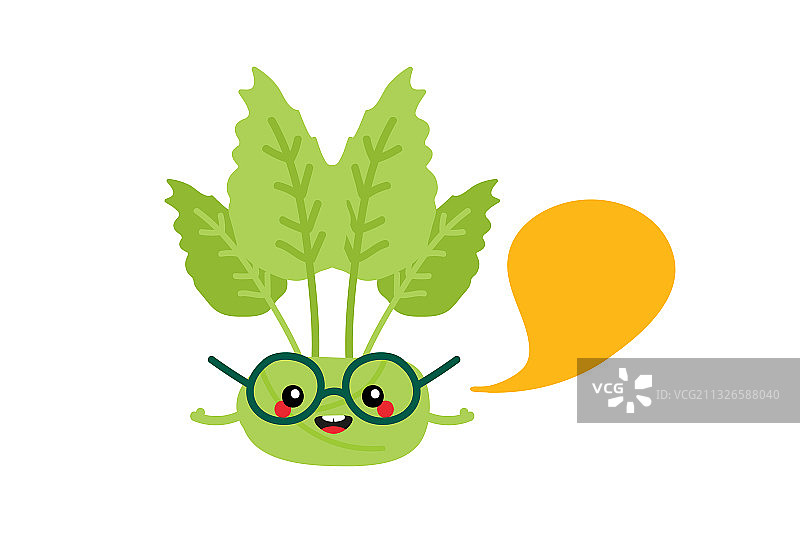 带对话框的芜菁甘蓝角色图片素材