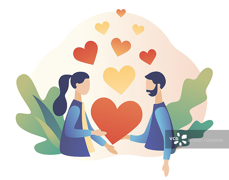 情侣手捧爱心图片素材