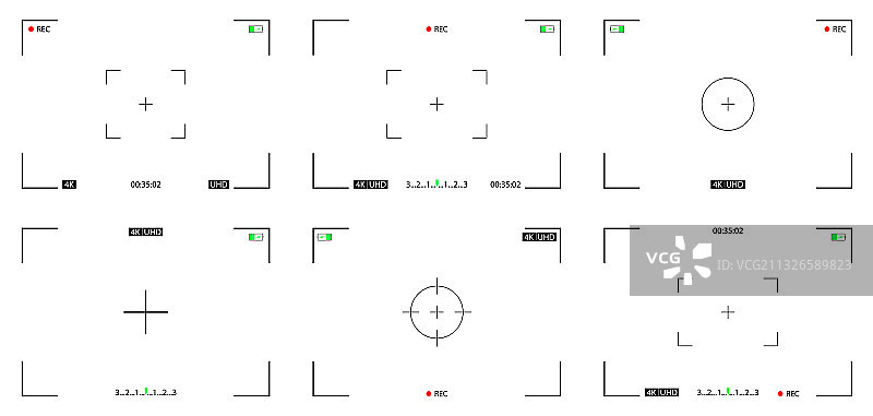 带对焦镜头取景器的相机屏幕图片素材