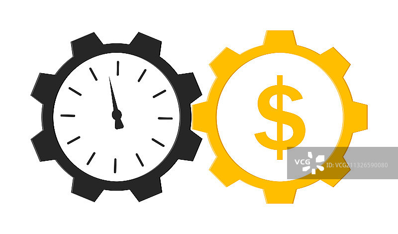 时间就是金钱时钟齿轮标志图片素材