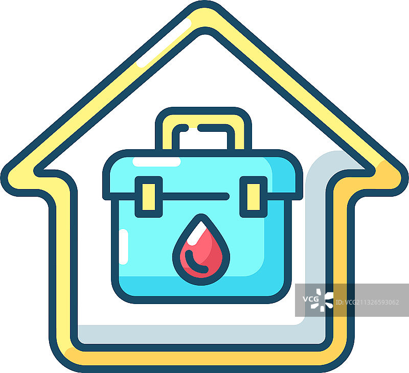 家用血液检测RGB彩色图标图片素材