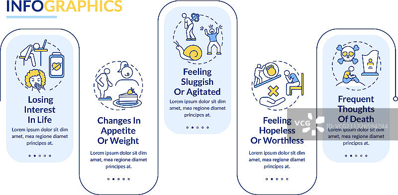 冬季忧郁症状信息图表模板图片素材