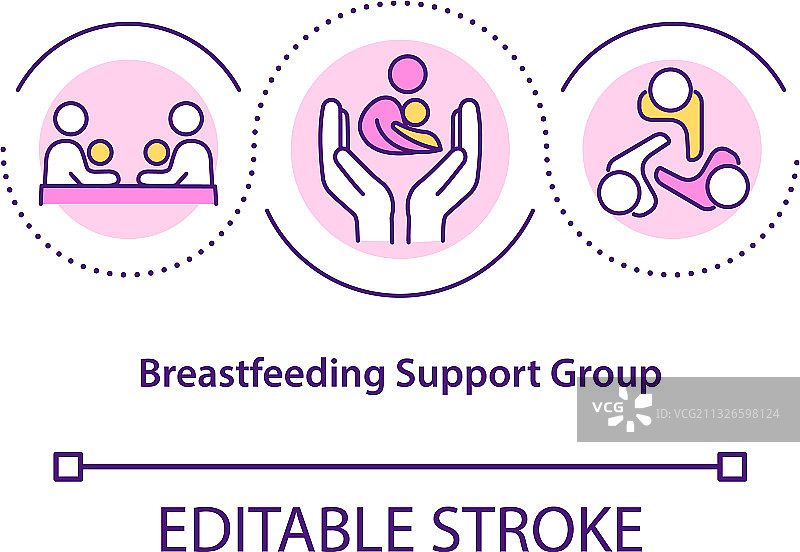 母乳喂养支持小组概念图标图片素材