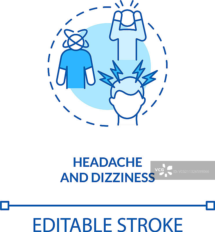 头痛和眩晕概念图标图片素材