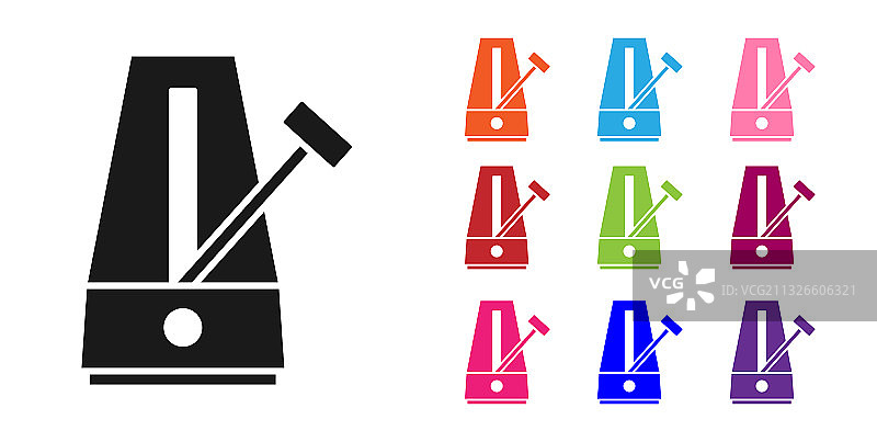 黑色经典摆动式节拍器图片素材