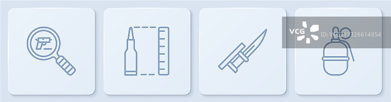 步枪上的枪支和刺刀线条图片素材