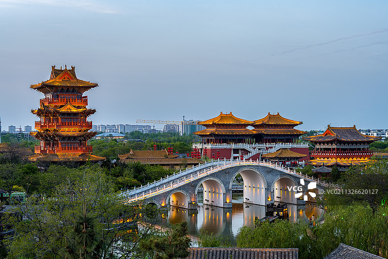 中国河南省开封市清明上河园图片素材