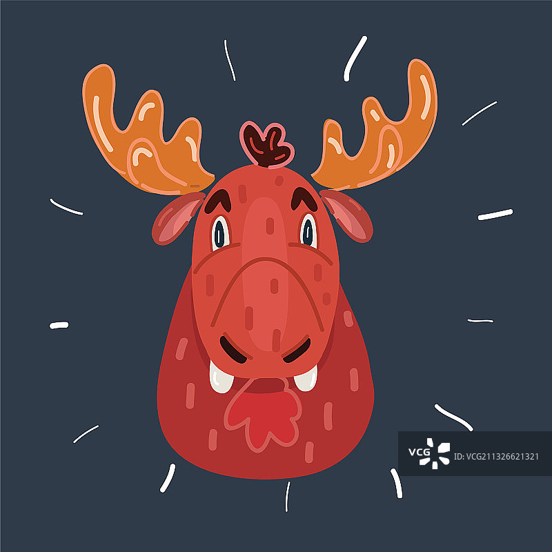 黑暗背景下的麋鹿面部图片素材